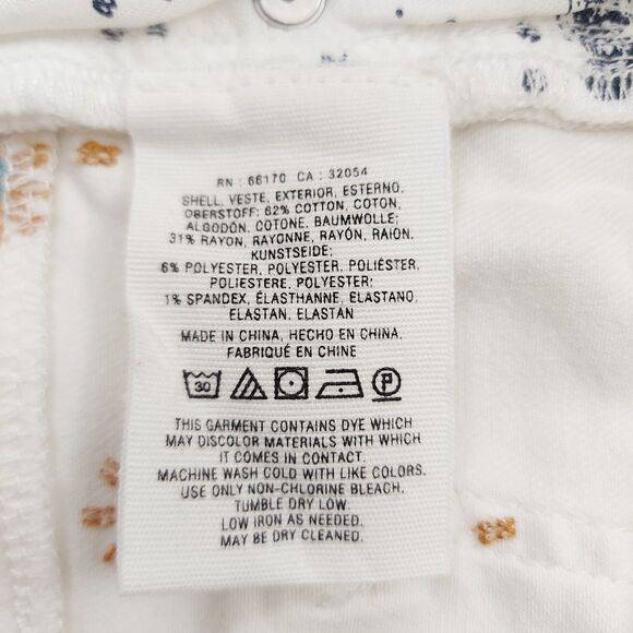 Pilcro by Anthropologie Jean Shorts Womens 27 White Cut-Off Stretch Embroidered - Picture 10 of 12